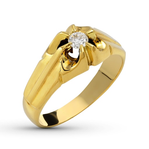 [P1469] 18K SOLITARIO ORO AMARILLO DIAMANTE 0.20 QTS.