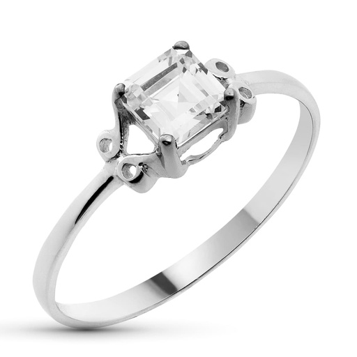 [P14748] 18K SOLITARIO ORO BLANCO PIEDRA 5 MM