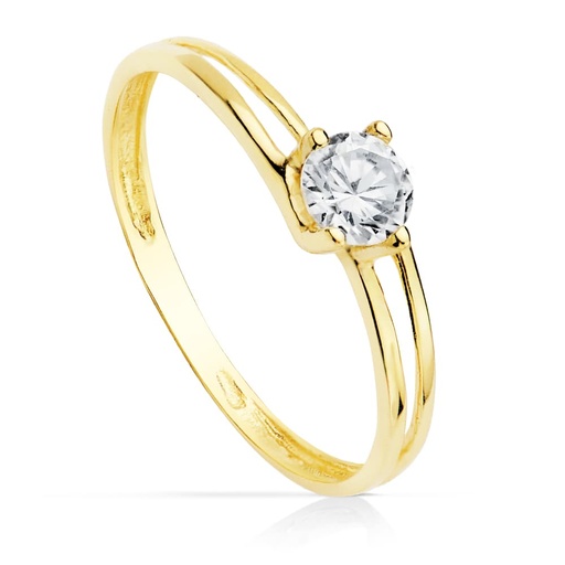 [P14753-OA] 18K SOLITARIO ORO AMARILLO CIRCONITA 4.5 MM