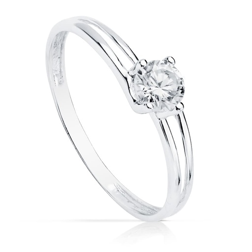 [P14753-OB] 18K SOLITARIO ORO BLANCO CIRCONITA 4.5 MM