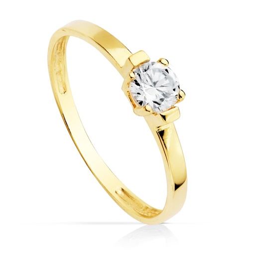 [P14755-OA] 18K SOLITARIO ORO AMARILLO PIEDRA 4X4 MM