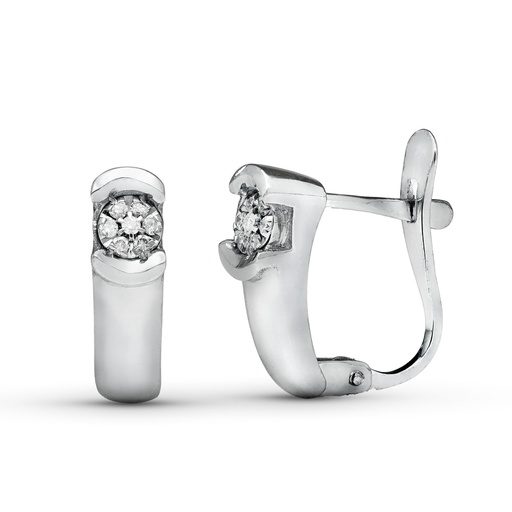 [P1476-1] PENDIENTES ORO AMARILLO DIAMANTES TALLA BRILLANTE 0.100 QTS. 14X4 MM