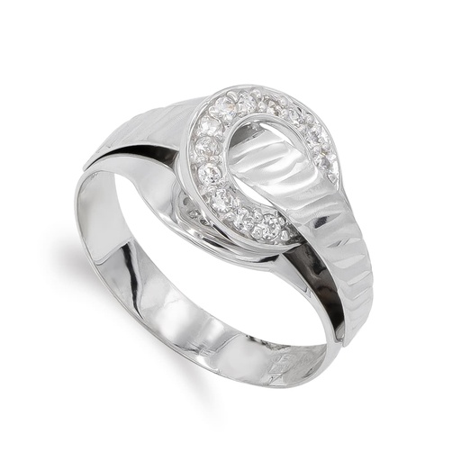 [P14765] 18K SORTIJA ORO BLANCO Y CIRCONITAS