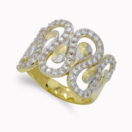 [P14780] 18K SORTIJS ORO BICOLOR CON CIRCONITAS