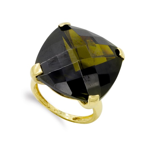 [P14831] 18K SORTIJA ORO AMARILLO PIEDRA COLOR GARRAS