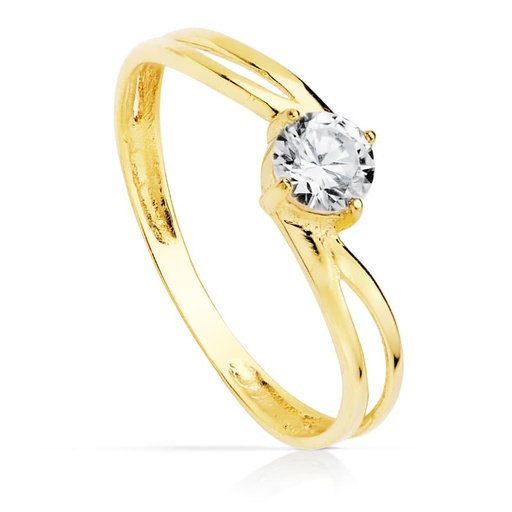 [P14847-OA] 18K SOLITARIO ORO AMARILLO CIRCONITA 4.5 MM