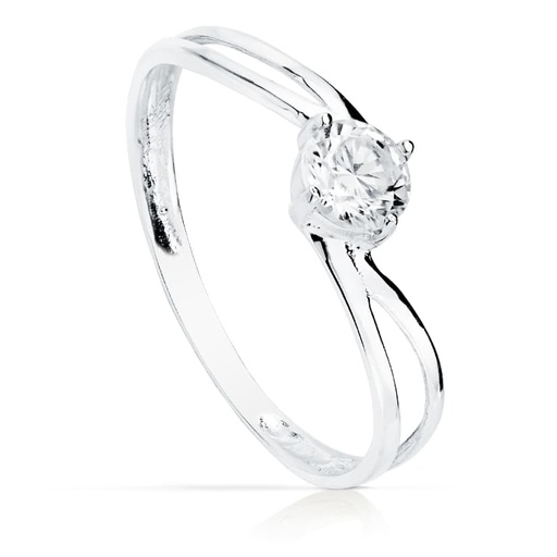 [P14847-OB] 18K SOLITARIO ORO BLANCO CIRCONITA 4.5 MM