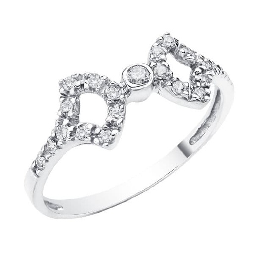 [P14858] 18K SORTIJA CIRCONITAS ORO BLANCO