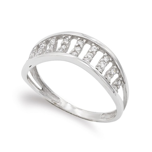 [P14859] 18K SORTIJA ORO BLANCO CON CIRCONITAS