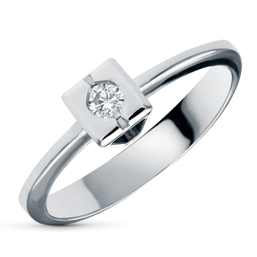 [P1490-2] 18K SORTIJA ORO BLANCO BRILLANTE. 0.10 QTS.
