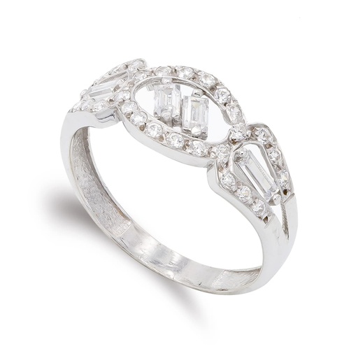 [P14904] 18K SORTIJA ORO BLANCO CIRCONITAS
