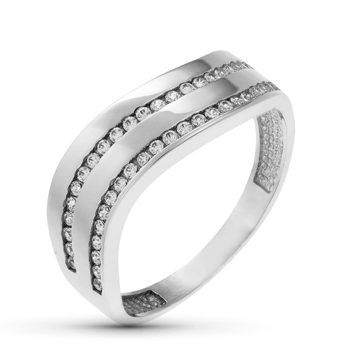 [P14918] 18K SORTIJA ORO BLANCO CIRCONITAS