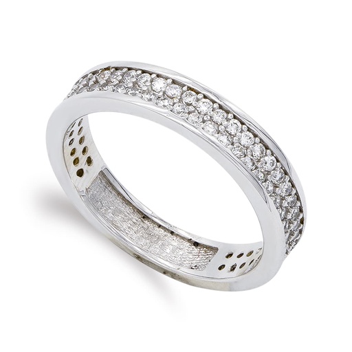 [P14927] 18K SORTIJA ORO BLANCO CON CIRCONITAS