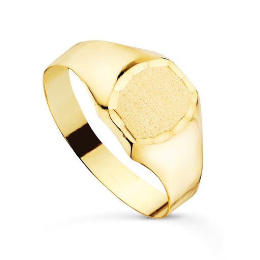 [P14963] 18K SELLO ORO AMARILLO CADETE HUECO ANCHO 8.5X7.5 MM