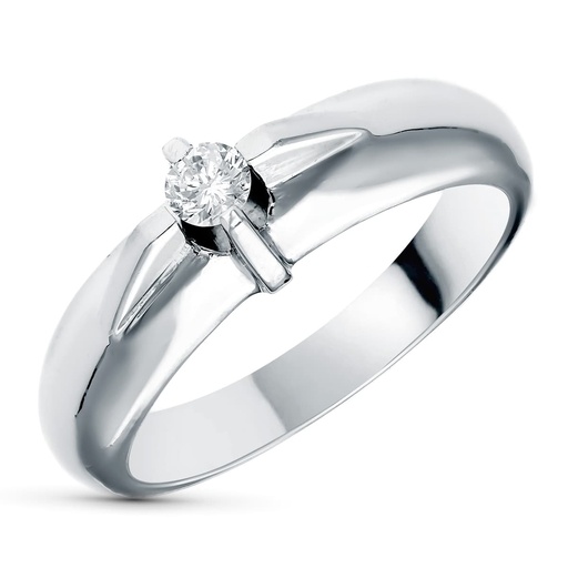 [P1499] 18K SOLITARIO ORO BLANCO DIAMANTES TALLA BRILLANTE 0.15 QTS.