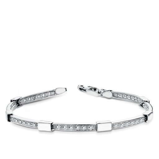 [P15000002] 18K PULSERA ORO BLANCO CIRCONITAS 18CM