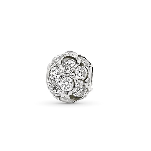 [P15000005] 18K COLGANTE ORO BLANCO BOLA PASADA CIRCONITAS
