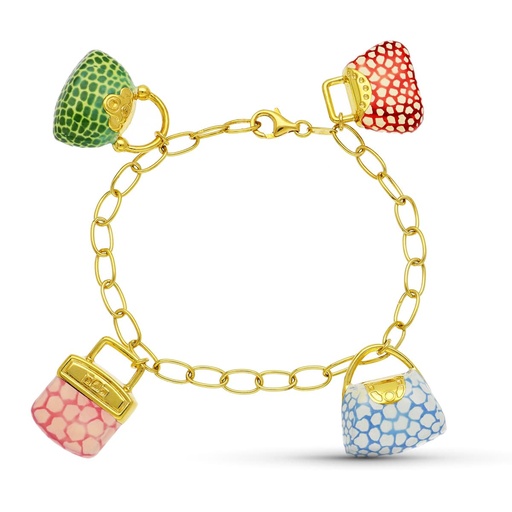 [P15000065] 18K PULSERA ORO AMARILLO FETICHES ESMALTE