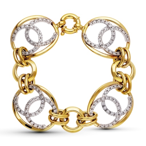 [P15000090] PULSERA BICOLOR CIRCONITAS 26.25 GR