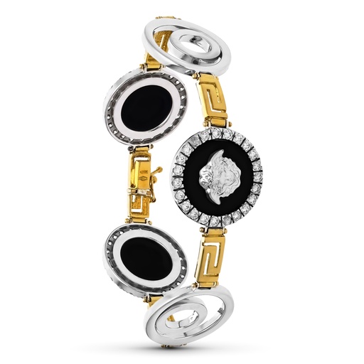 [P15000096] 18K PULSERA ORO BICOLOR MEDUSAS CIRCONITAS
