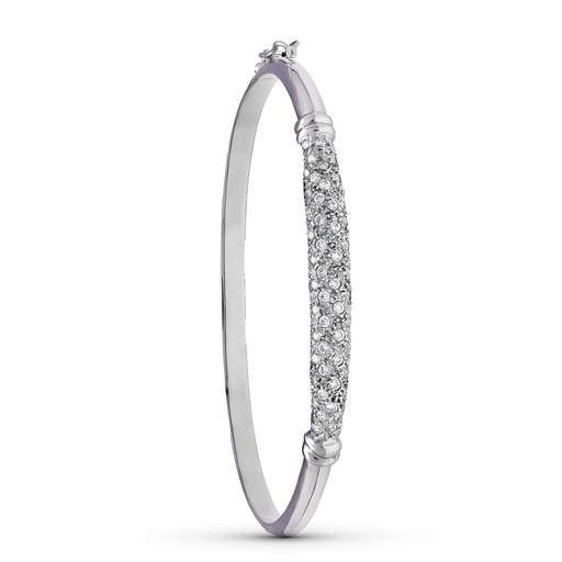 [P15000148] 18KT PULSERA ORO BLANCO MEDIA CAÑA CIRCONITAS