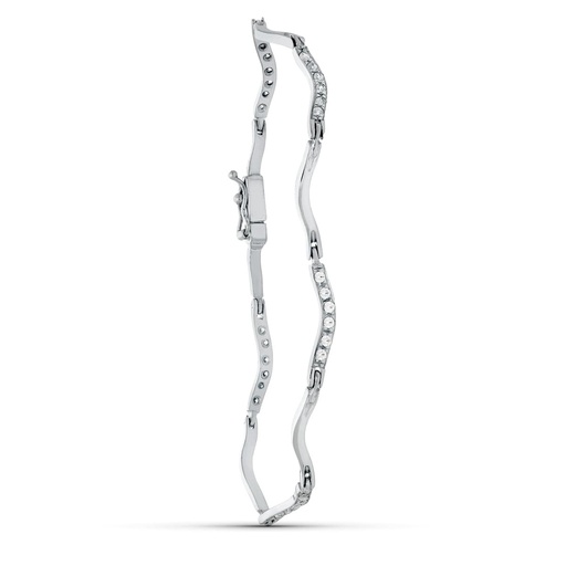 [P15000168] 18K PULSERA ORO BLANCO CIRCONITAS