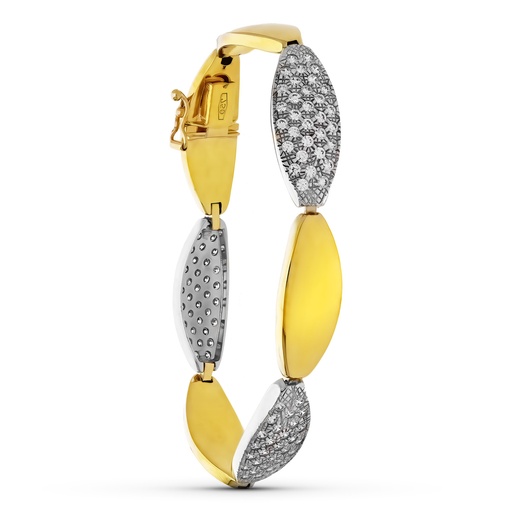 [P15000180] 18K PULSERA ORO BICOLOR CIRCONITAS