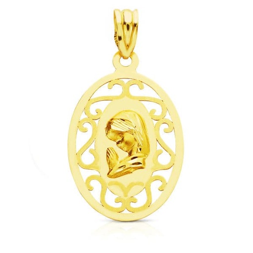 [P15000184] 18K MEDALLA VIRGEN NIÑA 27X17 MM