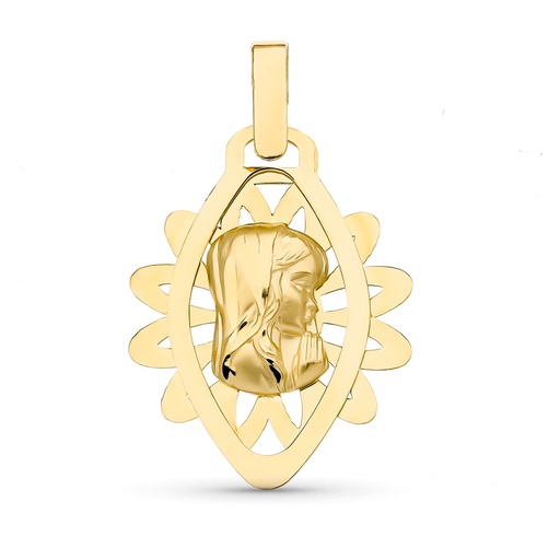 [P15000185] 18K MEDALLA ORO AMARILLO VIRGEN NIÑA 24X19 MM