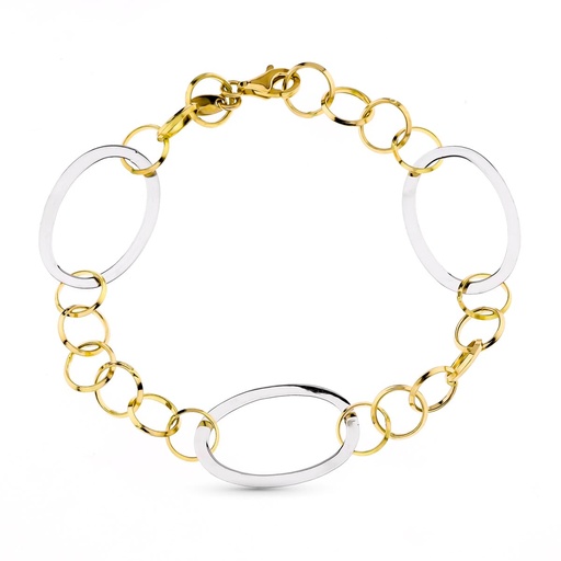 [P15000220] 18K PULSERA BICOLOR 18.5 CM