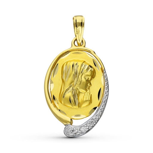 [P15000230] 18K MEDALLA ORO AMARILLO VIRGEN NIÑA 23X15 MM