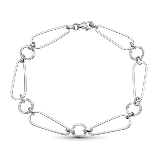 [P15000289] 18K PULSERA ORO BLANCO ESLABONES
