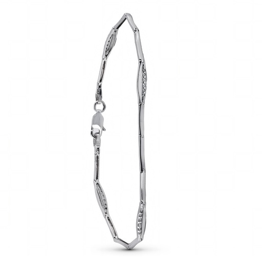 [P15000301] 18K PULSERA ORO BLANCO CIRCONITAS