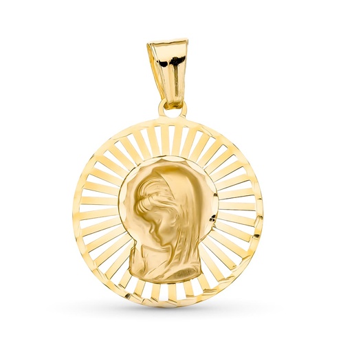 [P15000315] 18K MEDALLA ORO AMARILLO VIRGEN NIÑA 22X20 MM