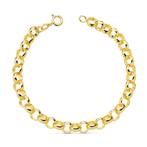 [P15000346] 18K PULSERA ROLO HUECA 19 CM ANCHO 7 MM