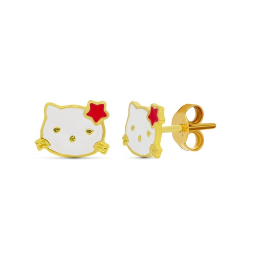 [P15004] 18K PENDIENTES ORO AMARILLO BUHO. 8X6 MM
