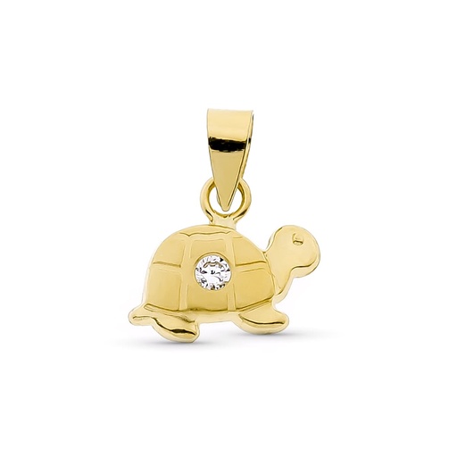 [P15028-5] 18K COLGANTE ORO AMARILLO TORTUGA CON CIRCONITA