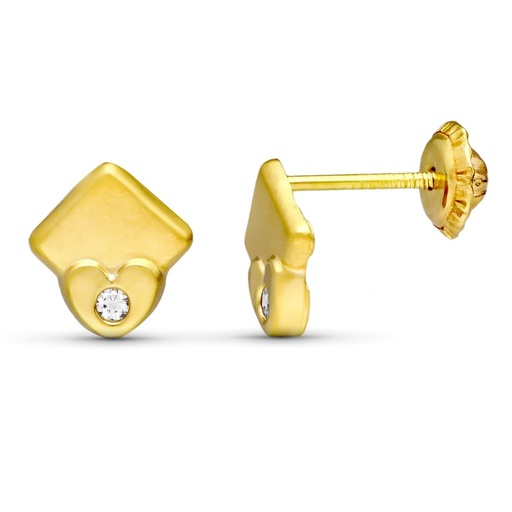 [P15074] 18K PENDIENTES ORO AMARILLO ROMBOS 8X7 MM