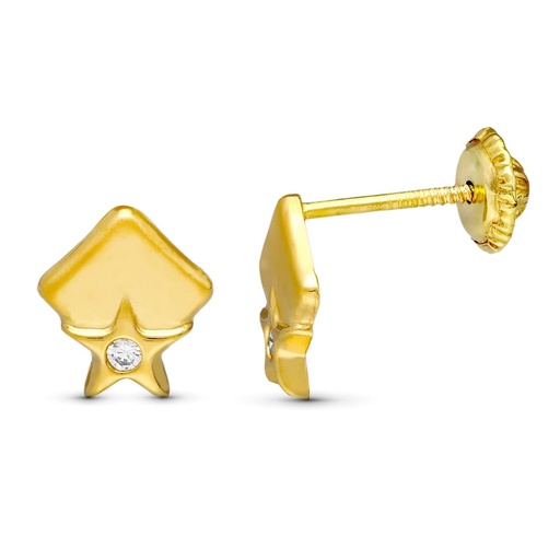 [P15078] 18K PENDIENTES ORO AMARILLO ROMBOS 8X7 MM