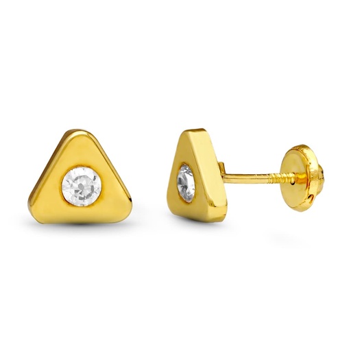 [P15087] 18K PENDIENTES ORO AMARILLO TRIANGULO 7X7 MM
