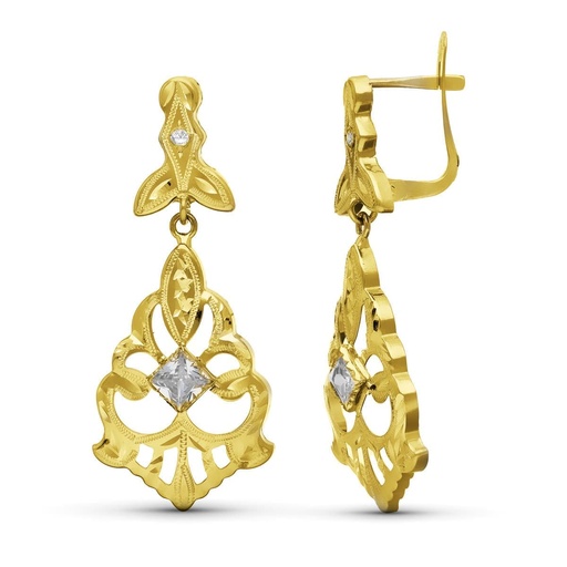 [P15106] 18K PENDIENTES CUBANAS 38X16 MM