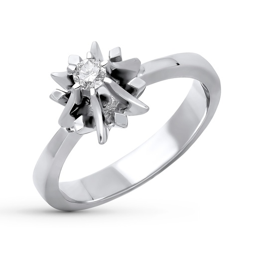 [P1516] 18K SOLITARIO ORO BLANCO DIAMANTE 0.10 QTS.