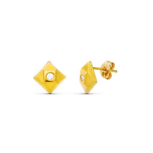 [P15239] 18K PENDIENTES ORO AMARILLO CUADRADOS 6X6 MM