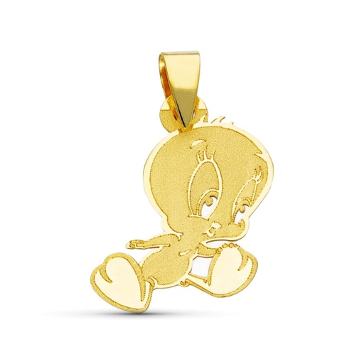 [P15286-5] 18K COLGANTE ORO AMARILLO PIOLIN LASER MATE Y BRILLO