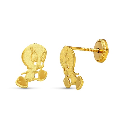 [P15291] 18K PENDIENTES ORO AMARILLO PIOLIN LASER. 9X6 MM