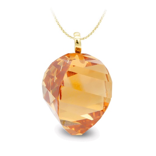 [P15367-5TO] 18K COLGANTE ORO PIEDRA TOPACIO 18 MM CIRCONITA