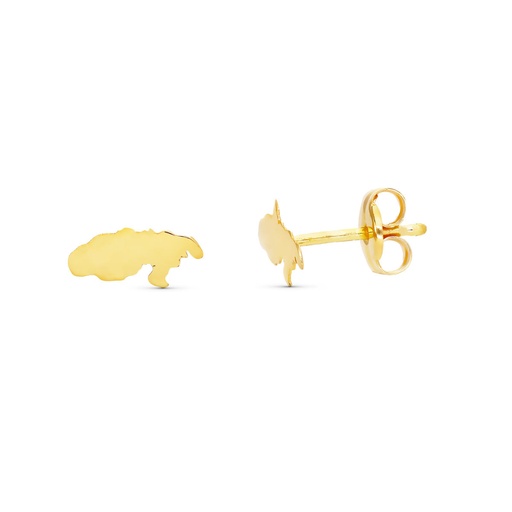 [P15376] 18K PENDIENTES ORO AMARILLO LARGOS PIEDRA COLOR