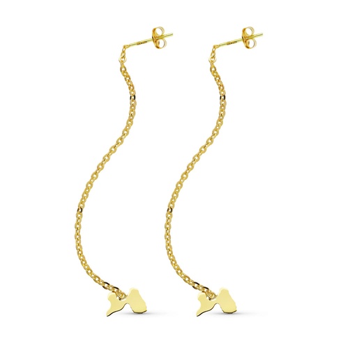 [P15378] 18K PENDIENTES ORO BLANCO CIRCONITAS FLORES 36X14 MM CIERRE PRESION