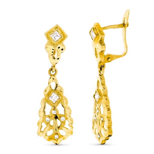 [P15445] 18K PENDIENTES ORO AMARILLO CUBANAS 30X9 MM