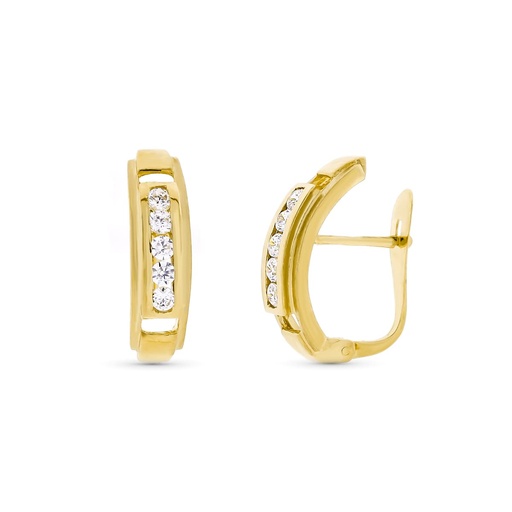 [P15498] 18K PENDIENTES ORO AMARILLO CIRCONITAS 16X4 MM